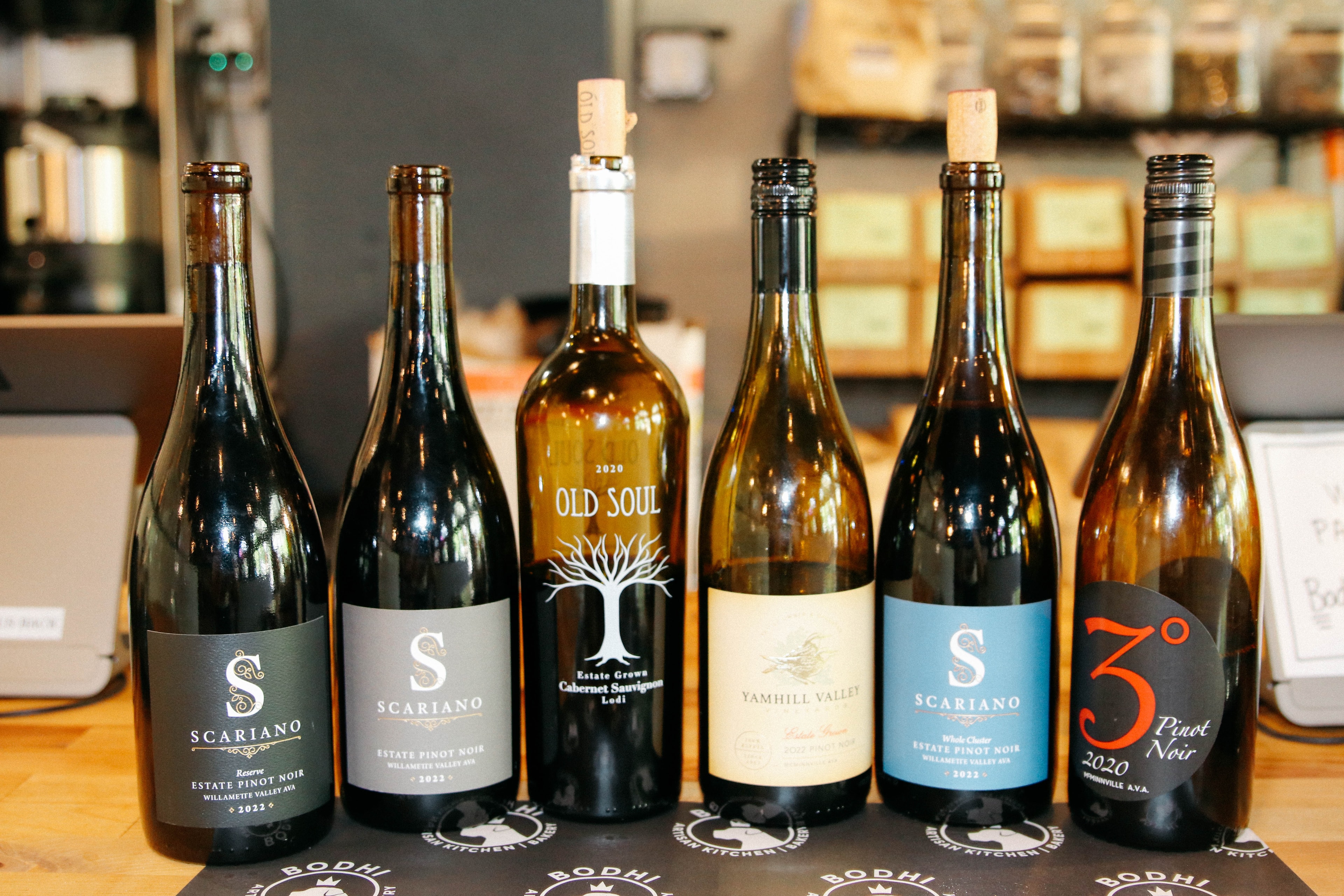 Wine selection at Bodhi Bistro